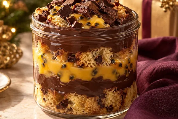 Frasco de maracuyá y chocolate intenso