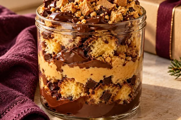 Frasco de dulce de maní y chocolate amargo