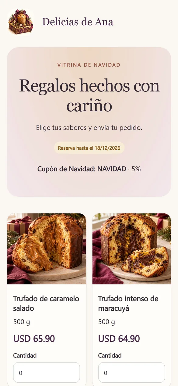 Pantalla real: vitrina de Navidad vista por el cliente